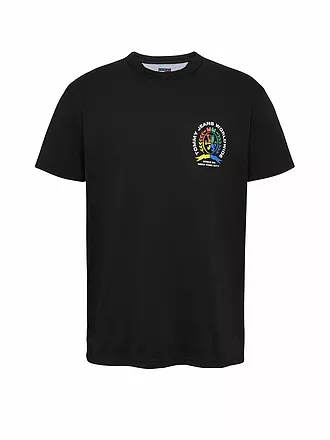 TOMMY JEANS | T-Shirt
Marke: TOMMY JEANS
Farbe: schwarz
Kategorien: Mode,Herren

Ärmellänge: Kurzarm
Ausschnitt: Rundhalsausschnitt
Material: Jersey,Baumwolle
Musterung: Logo,Print
Passform (Oberbekleidung): Regular
Stil: Young Fashion | 